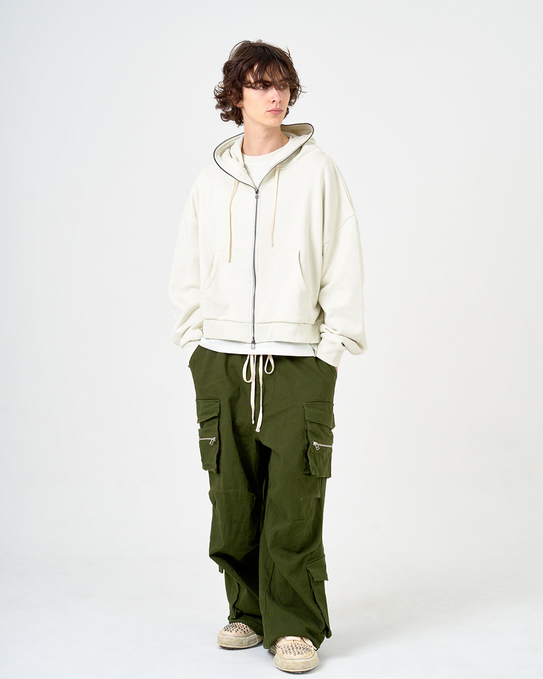 WIDE FLARE CARGOPANTS/ワイドフレアカーゴパンツ/KHAKI