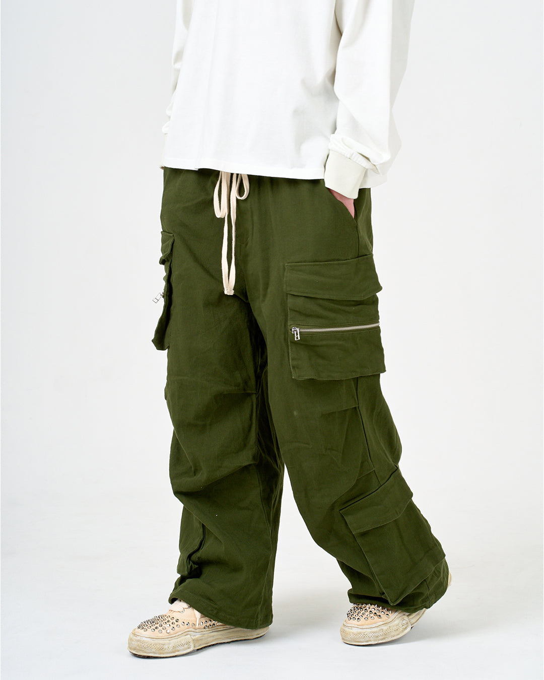 WIDE FLARE CARGOPANTS/ワイドフレアカーゴパンツ/KHAKI