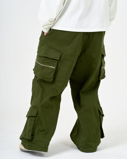 WIDE FLARE CARGOPANTS/ワイドフレアカーゴパンツ/KHAKI