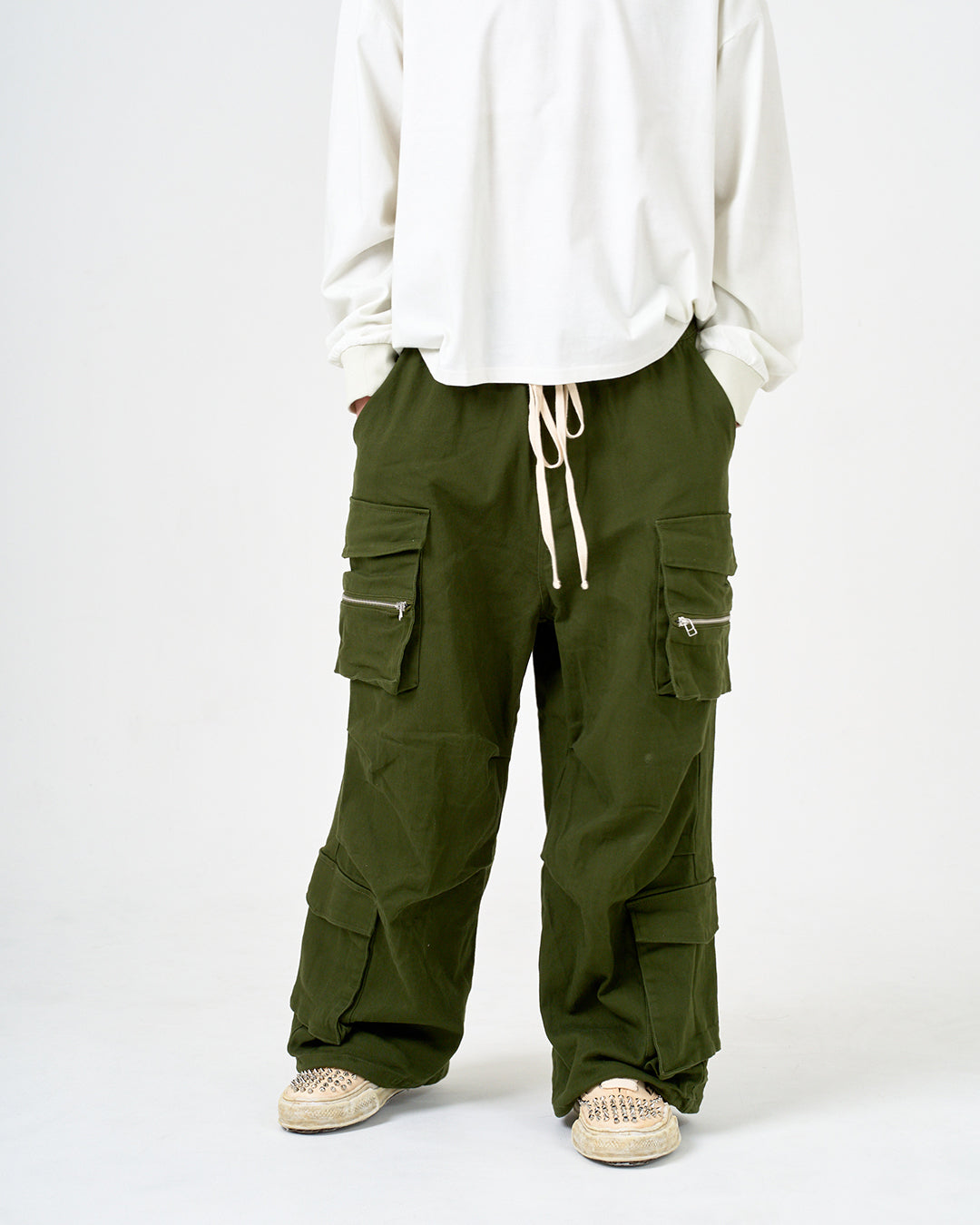 WIDE FLARE CARGOPANTS/ワイドフレアカーゴパンツ/KHAKI