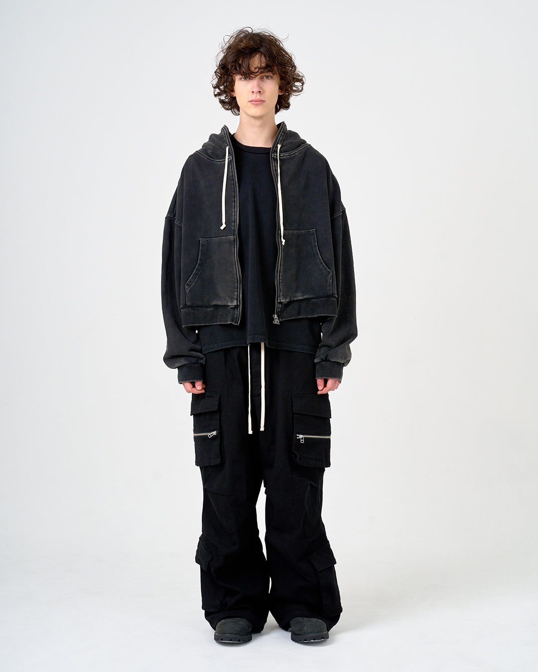 ZIP SHORT PK/ジップショートパーカー/CHARCOAL GRAY