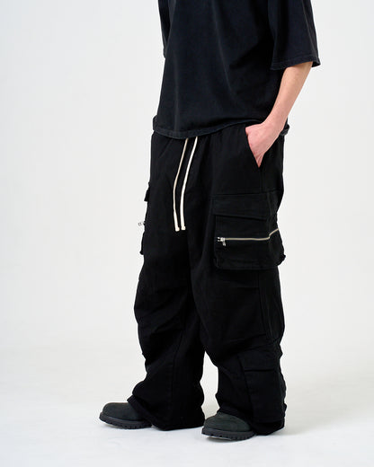 WIDE FLARE CARGOPANTS/ワイドフレアカーゴパンツ/BLACK